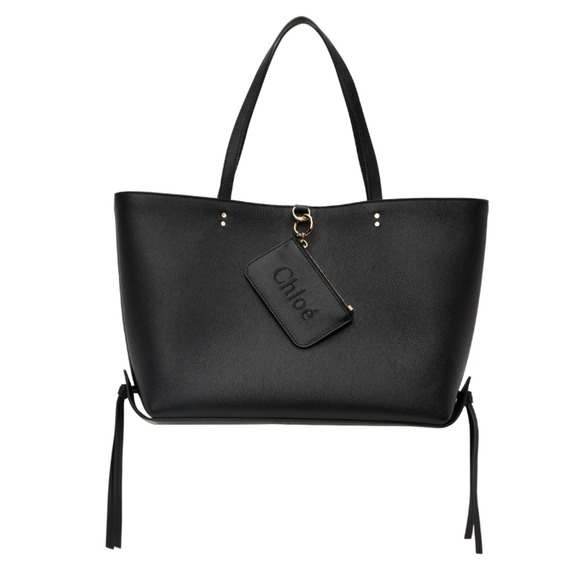 $1690 NEW CHLOE BLACK LEATHER TOTE BAG SHOPPER PURSE NWT - Picture 2 of 13